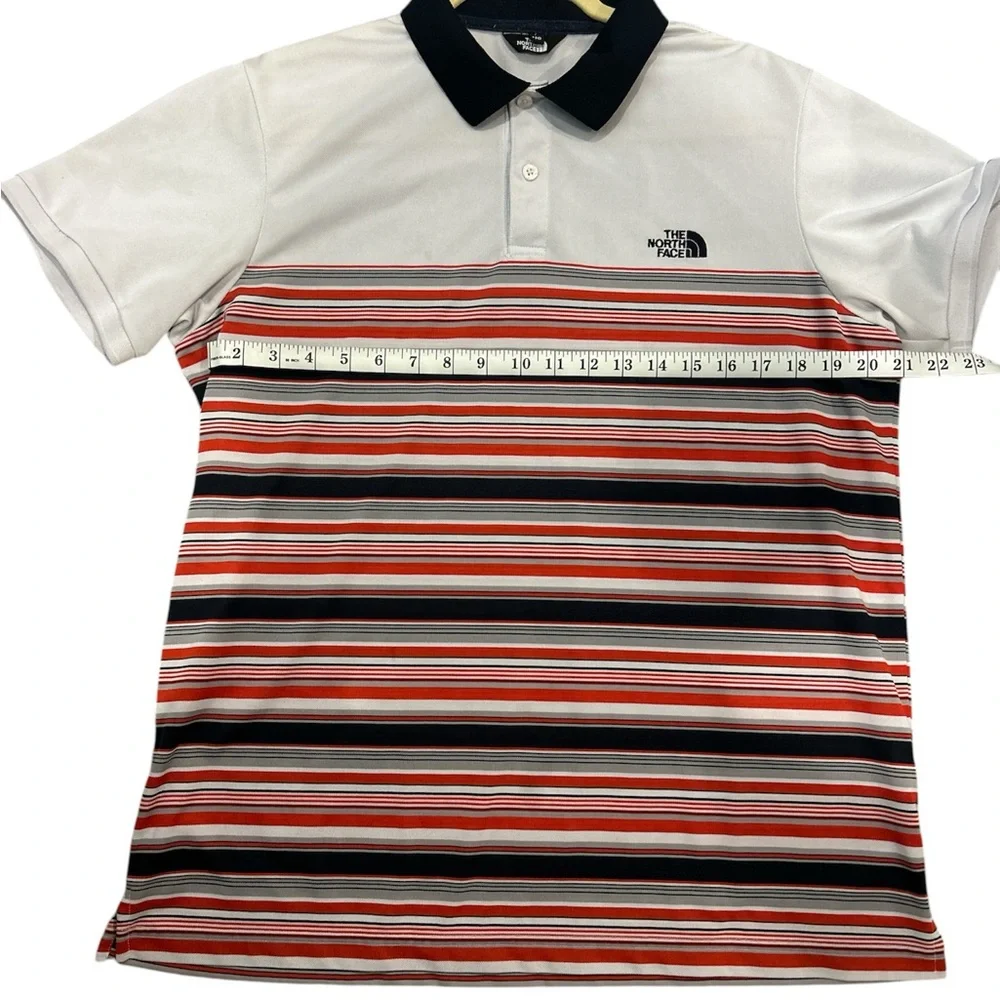 The North Face Men's Striped Polo Shirt - Navy, Gray, Red, White